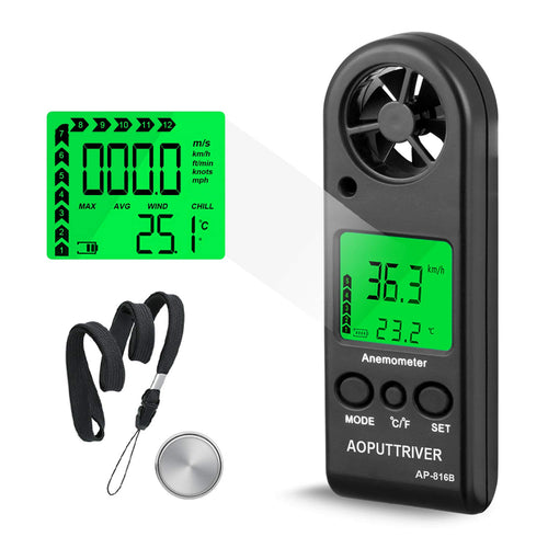 AOPUTTRIVER Anemometro Digitale anemometro Portatile per AP-816B Anemometer - Ilgrandebazar