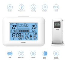 Carica l&#39;immagine nel visualizzatore di Gallery, Oritronic Stazione Meteo, Indoor Outdoor Monitor Temperatura Bianco