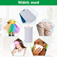 Carica l'immagine nel visualizzatore di Gallery, 91 Metri Elastico per Cucito 6mm Cordoncino Elastico Piatto Cavo Elastico Bianco Lunghezza Nastro per Cucito e Artigianato Bobina di Elastico per Il Cucito e l'Artigianato