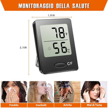 Carica l&#39;immagine nel visualizzatore di Gallery, Habor Igrometro Termometro Digitale Termoigrometro LCD con l&#39;Icona di Nero - Ilgrandebazar