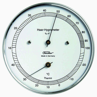 Fischer 111.01T - Igrometro a capello con termometro, acciaio 100 x 20 mm - Ilgrandebazar