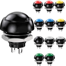 Carica l'immagine nel visualizzatore di Gallery, 12pcs 12mm Impermeabile Pulsante Momentaneo SPST ON/OFF 3A/250VAC, Lockless Mini Rotondo Bottone per Tromba Auto, PC, Lampada da Tavolo, Campanello di Casa