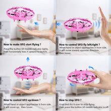 Carica l'immagine nel visualizzatore di Gallery, UTTORA Mini UFO Drone per Bambini e Adulti, Flying Ball Ricaricabile Mini Drone Rotazione di 360° Giocattoli Mano Controllato Elicottero a Induzione Interattiva