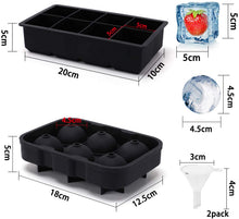 Carica l'immagine nel visualizzatore di Gallery, IZSUZEE 4 Pezzi di Stampi Silicone per con Coperchi, Cubetti di Ghiaccio Riutilizzabili, Stampi per Ghiaccio in Silicone per Congelatore, Whisky, Cocktail e Altre Bevande.