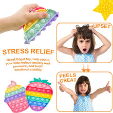 Carica l'immagine nel visualizzatore di Gallery, Pop Bubble Set di giocattoli sensoriali agitati, Push Bubble Silicone Spremere Giocattoli sensoriali Fidget Antistress Giocattolo anti-ansia Confezione da 3 (ananas)