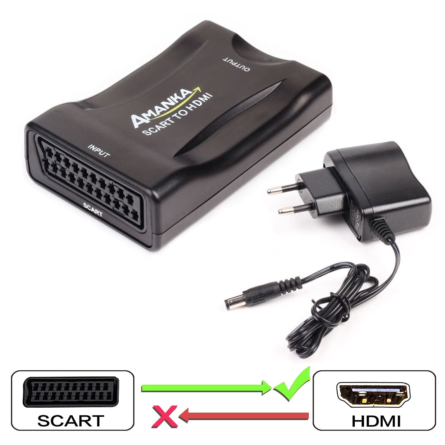 Adattatore Convertitore HDMI A SCART Con Alimentazione USB AV Link - 1080p