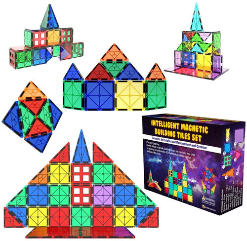Desire Deluxe Set Tessere magnetiche - Gioco Educativo per Bambini e Bambine - età 3 4 5 6 7 Anni - Impara con Le Costruzioni - 47 pz