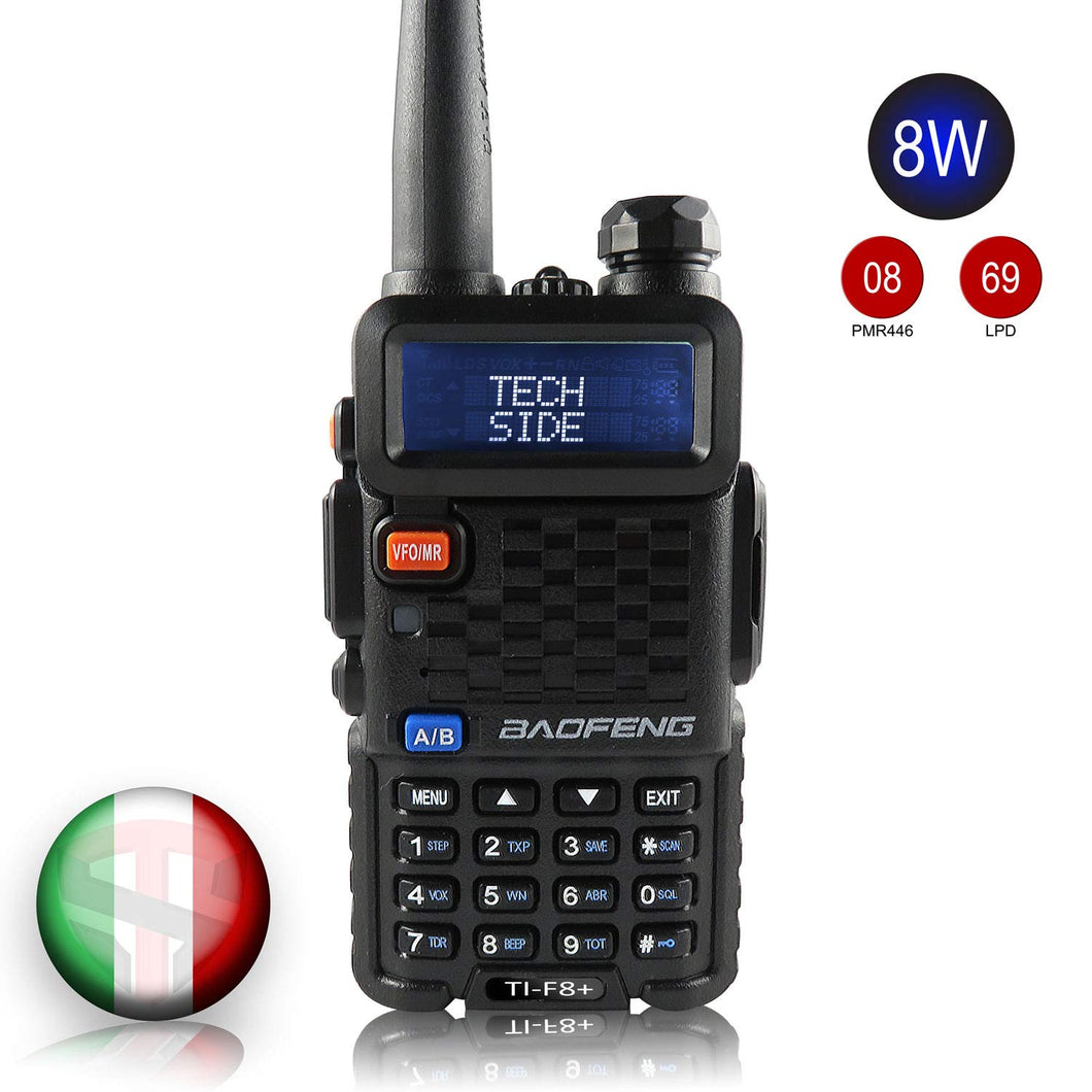 TECHSIDE & BAOFENG MODELLO PIU' POTENTE 8W | Radio TI-F8+ 1. - Ilgrandebazar