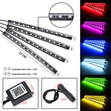 Carica l'immagine nel visualizzatore di Gallery, GOLDGE Striscia LED Auto con Controllo APP, Striscia Luci Interne con 48 LED RGB per Auto, 8 Colori 4 Modalità Musica Kit di Illuminazione, DC 12V [Classe di Efficienza Energetica A++]
