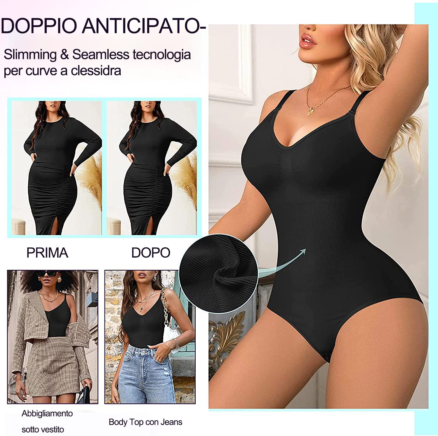 Body Contenitivo Donna Gotoly - Snellente, Pancia Piatta, Senza Cuciture, Perfetto Sotto Gli Abiti - Foto 7