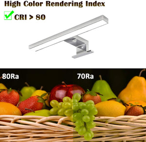 Kimjo LED 5W Lampada Specchio da Bagno 350LM 4000K Bianco Neutro 230V IP44 Lampada Trucco Illuminazione Trucco 30cm Plastica ABS per Illuminazione Luce da Parete