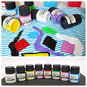 MONT MARTE Set Colori per Tessuti - 8 pezzi x 20ml - Pitture Multicolore