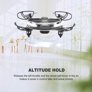 tech rc Mini Drone con HD Telecamera con Due Batterie Funzione di Sospensione Altitudine Un Pulsante di Decollo/ Atterraggio ,Modalità Senza Testa Protezioni 360°per Bambini e Principianti Buon Regalo