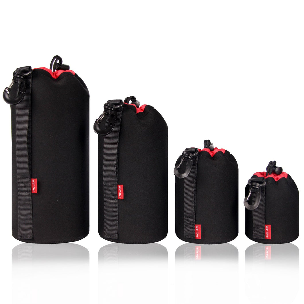 Sacchetti Lenti, 4 custodia per obiettivo Set proteggere lenti Black
