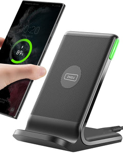 Caricatore Wireless, INIU 15W Certificato Qi Ricarica Rapida Wireless Phone Charger Holder Wireless Luce adattiv Supporto Telefono per iPhone 15 14 13 12 11 Pro Max Samsung Galaxy Google Pixel