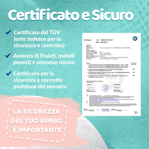 AlmaLuna | Riduttore Lettino Neonato - Riduttore Culla - 100% Cotone - Nido Da Viaggio - Lavabile In Lavatrice - Cuscino Sfoderabile