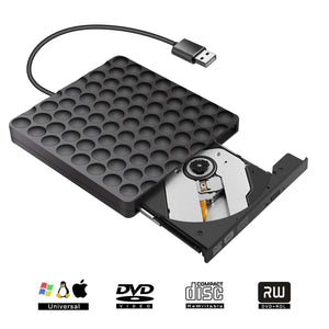 Masterizzatore CD Dvd Esterno,Lettore Esterno per PC Portatile dvd-1, Nero - Ilgrandebazar