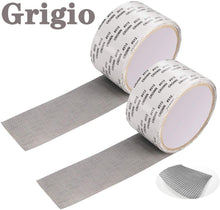 Carica l'immagine nel visualizzatore di Gallery, 2 PCS Nastro per Riparare Zanzariere Nastro Adesivo in Fibra di Vetro per Finestre Insetto, 5cm x 200cm (Grigio)