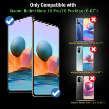 Carica l'immagine nel visualizzatore di Gallery, QHOHQ 3 Pezzi Pellicola Protettiva per Xiaomi Redmi Note 10 PRO/Note 10 PRO Max con 3 Pezzi Fotocamera Pellicola Protettiva,Vetro Temperato Membrana,Durezza 9H - HD - Anti-Graffio - Facile Installare