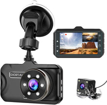 Carica l'immagine nel visualizzatore di Gallery, 【2021 Nuova Versione】CHORTAU Telecamera Auto FHD 1080P 3 Pollici 170° Angolo Ripresa con Telecamera Posteriore Impermeabile, Dashcam Auto con Sistema di Reverse, Sensore Movimento, Sensore Parcheggio