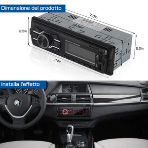 Autoradio Bluetooth, Stereo Auto Bluetooth Ricevitore, QINFOX 1 DIN, Nero - Ilgrandebazar