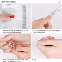 Carica l'immagine nel visualizzatore di Gallery, Ealicere 200PCS Remover Foil Wraps Compresse Remover, Fogli di Alluminio per Rimuovere lo Smalto, 1 spingi cuticole da manicure e 1 lima per unghie