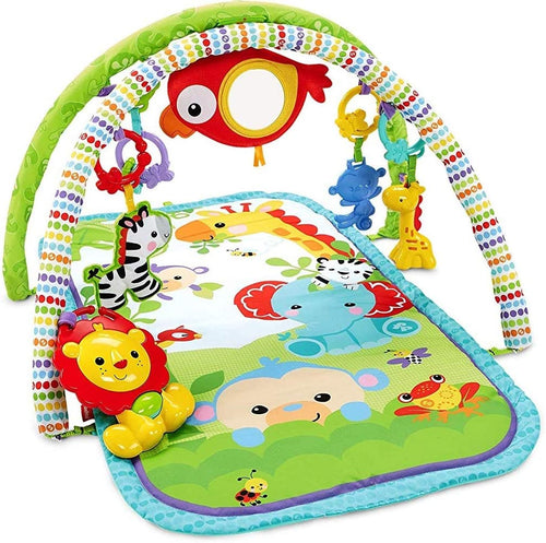 Fisher-Price CHP85 Palestrina della Foresta con 3 Livelli di Gioco, 5 + 1 giocattoli, Musica e Suoni, Morbido Tappetino Facilmente Lavabile, per Neonati da 0+ Mesi