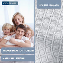 Carica l'immagine nel visualizzatore di Gallery, CASA TESSILE Coprimaterasso Sanity Spugna Matrimoniale, cm 180x200+25, Antiacaro, Proteggi Materasso Elastico con Angoli