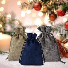 Carica l&#39;immagine nel visualizzatore di Gallery, Borsa per calendario natalizio con conto alla rovescia, calendari dell&#39;Avvento fai-da-te, sacchetti piccoli,sacchetti dell&#39;Avvento con coulisse con 24 clip in legno e corda di canapa, riutilizzabili