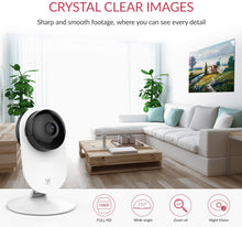 Carica l&#39;immagine nel visualizzatore di Gallery, YI Home Camera 1080p ,Telecamera Wi-Fi Interno Compatibile con Alexa ,Telecamera IP per Bambini con Sensore Rilevamento Movimento,Notifiche Push in Tempo Reale,Audio Bidirezionale,Visione Notturna