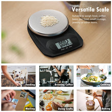 Carica l&#39;immagine nel visualizzatore di Gallery, CAMRY Bilancia da cucina digitale ultra sottile Bilancia multifunzione per cottura al forno e dieta chetogenica Misurazione precisa della graduazione in lb oz ml- NERO/Acciaio inossidabile
