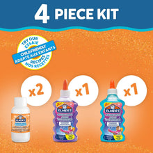 Carica l'immagine nel visualizzatore di Gallery, ELMER’S Kit Glitterato per Slime con Colla Glitterata Viola e Blu e 2 Flaconi di Liquido Magico Attivatore di Slime, 4 Pezzi