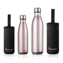 Carica l&#39;immagine nel visualizzatore di Gallery, Sportneer® Bottiglia Acqua in Acciaio Inox, Portatile 750ml, Nuovo Oro Rosa - Ilgrandebazar