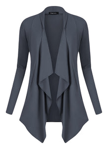 Urban GoCo Donna Cardigan Drappeggiato Aperto Davanti a Maniche Lunghe e... - Ilgrandebazar
