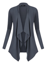 Carica l&#39;immagine nel visualizzatore di Gallery, Urban GoCo Donna Cardigan Drappeggiato Aperto Davanti a Maniche Lunghe e... - Ilgrandebazar