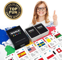 Carica l'immagine nel visualizzatore di Gallery, The World Game - Gioco di carte geografiche - Gioco da tavolo educativo per bambini, famiglie e adulti - Fantastica idea regalo per ragazzi e ragazze