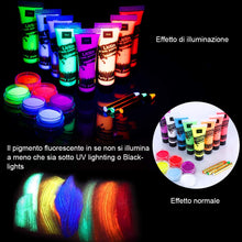 Carica l&#39;immagine nel visualizzatore di Gallery, Lictin Vernice Fluorescente Colorato,Neon Kit per Pelle Viso Corpo,Fluo 15ml - Ilgrandebazar