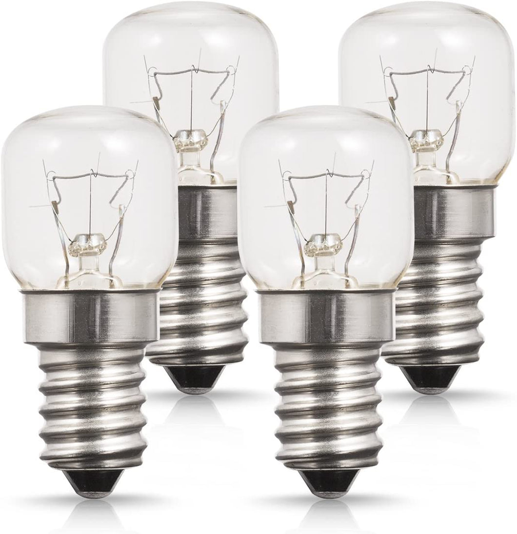 4X 25W E14 Lampadina Da Forno, Small Edison Screw Base Forno lampadine,Lampadineluce al Tungsteno, 2700K Luce Bianca Calda, Non dimmerabile, Per Luce Notturna o Per Forno/Forno a Microonde