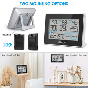 FOCHEA Stazione Meteorologica con 3 Sensore Esterno, Meteo Wireless... - Ilgrandebazar