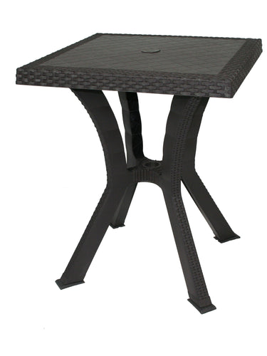 GARDENIA AMZ035 Tavolino Rattan Quadrato con Incrocio, 60 x 60 cm, Marrone
