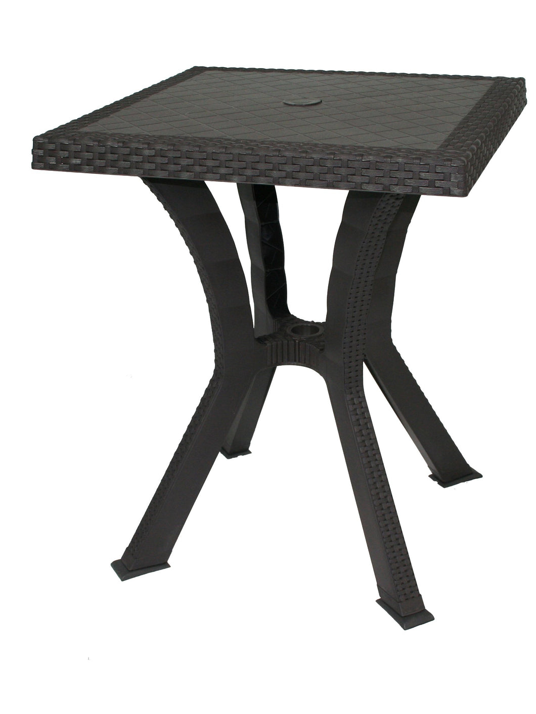 GARDENIA AMZ035 Tavolino Rattan Quadrato con Incrocio, 60 x 60 cm, Marrone
