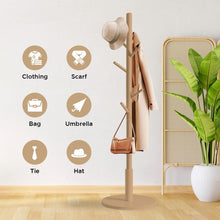 Carica l&#39;immagine nel visualizzatore di Gallery, edihome, Appendiabiti da Terra, in Legno, Attaccapanni, per Abiti, 8 Ganci, 172 x 38 x 38 cm, per Ingresso, Corridoio o Camera da Letto (legno)