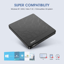 Carica l&#39;immagine nel visualizzatore di Gallery, Lettore CD Esterno per PC Portatile Masterizzatore CD DVD Esterno- Apiker Unità CD/Dvd Esterna USB 3.0 e Type-C,  con Slot SD e TF e Doppia Porta U Marca: apiker