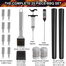 Carica l&#39;immagine nel visualizzatore di Gallery, grilljoy 25 pc 25pcs, Set barbecue 25 pezzi con impugnatura resistente - Ilgrandebazar