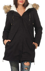 Malito Donna Foderato Parka Cappuccio Trenchcoat Cappotto-Invernale 81099... - Ilgrandebazar