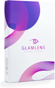 GLAMLENS Lenti a contatto colorate grigio Keira Grey - mensili - con porta lenti a contatto -grigie naturali in silicone idrogel - 2 pezzi - DIA 14.2 - senza correzione 0.00 diottrie lente a contatto