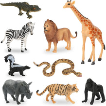 Carica l'immagine nel visualizzatore di Gallery, 9 Pezzi Mini Giungla Giocattoli Set Achort Animali da Foresta Figure di Plastica Set di Educativi Giocattoli per Ragazzi Ragazze Bambini, Mondo Zoo Realistico Selvaggio