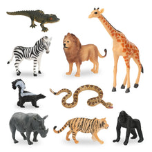 Carica l'immagine nel visualizzatore di Gallery, 9 Pezzi Mini Giungla Giocattoli Set Achort Animali da Foresta Figure di Plastica Set di Educativi Giocattoli per Ragazzi Ragazze Bambini, Mondo Zoo Realistico Selvaggio
