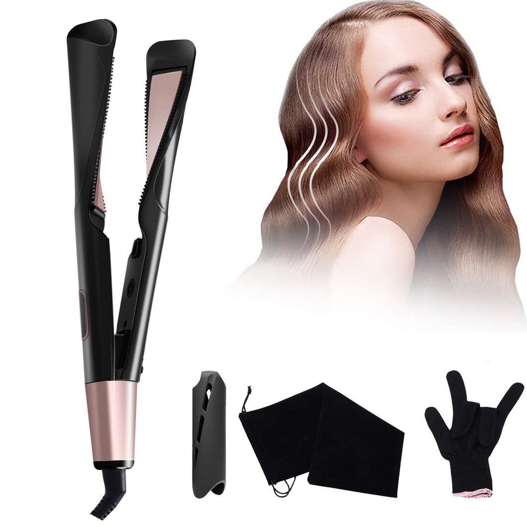 Xnuoyo Piastra Capelli Ricci e Lisci Professionale, Design 2 in 1 Semplice...