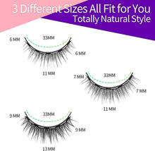 Carica l'immagine nel visualizzatore di Gallery, EYEKESHE Ciglia Finte Magnetiche Naturali Sicuro Confortevole Impermeabile Riutilizzabile, Include Eyeliner Magnetico e Piegaciglia, Adatto per il Trucchi di Feste Matrimoni Incontri (3 Paia) 3 Paia - Stile giovanile